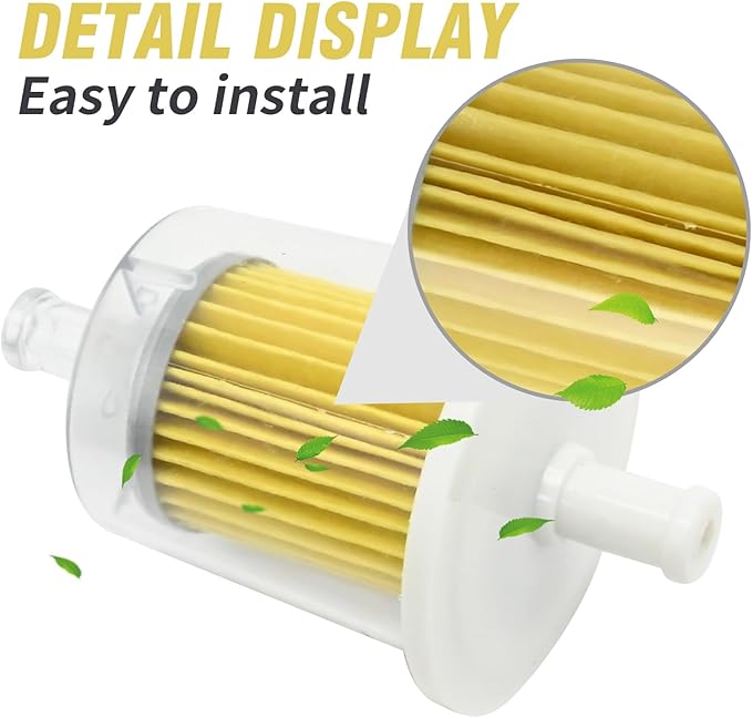 5 Pack 3/8" Universal Fuel Filters, Inline Gas Fuel Line for Industrial Tractors Cars Trucks Motorcycles Gas Powered Engine
