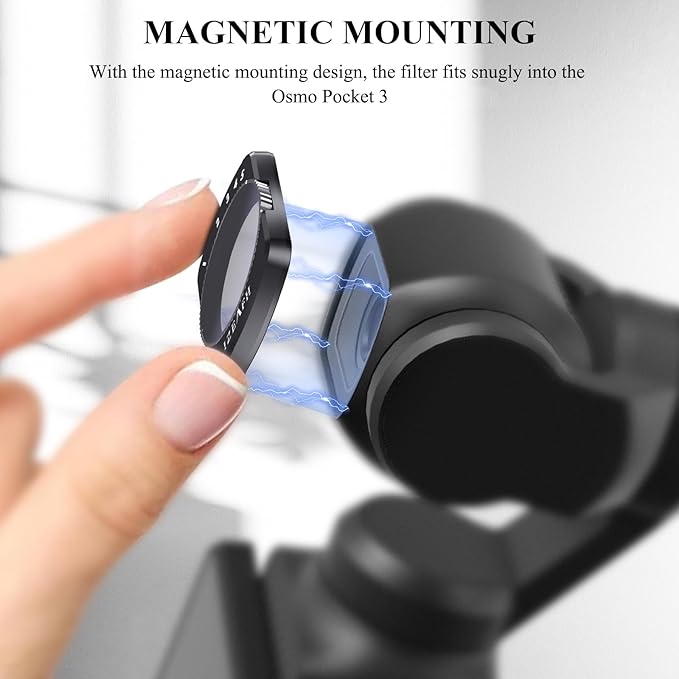 Variable ND Lens Filters Kit for DJI Osmo Pocket 3 Creator Combo Accessories Variable ND Filters 1-5 Stops + 6-9 Stops Compatible-4 Pack(VND2-32 VND64-512 UV CPL)