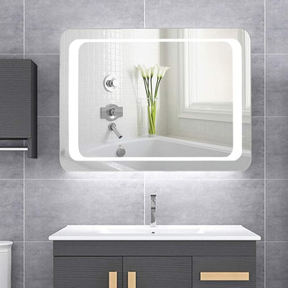LED Bathroom Mirror with Lights Sensor Switch Bathroom Mirror with Demister Pad for Makeup Cosmetic Shaving… (600x800x42mm)