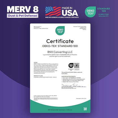 BNX TruFilter 16x24x1 Air Filter MERV 8 (12-Pack) - MADE IN USA – Dust & Pet Defense Pleated Air Conditioner HVAC AC Furnace Filters for Dust, Pet, Mold, Pollen MPR 600 – 700 & FPR 5
