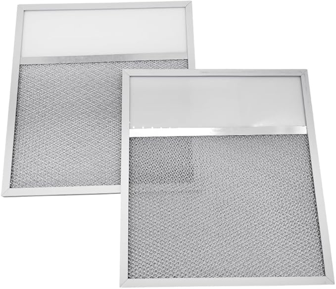Range Hood Aluminum Grease Filter with Light Lens – 2 Pack, 11 x 12 x 3/8 Inches, Compatible with Air-O Hoods 1200 & Other Brands, Replacement Filters for Kitchen Exhaust Ventilation