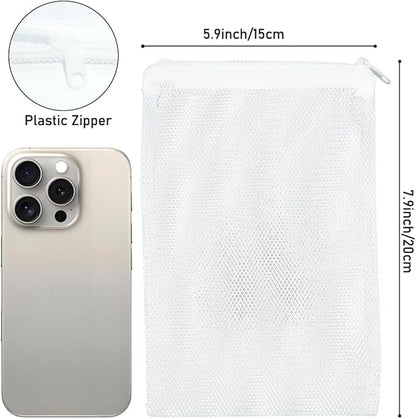 12 Pcs Fish Tanks Filter Media Bags, Aquarium Filter Media Bags with Zipper Reusable for Activated Carbon, Ceramic Rings, Bio Balls, Biological Filtration