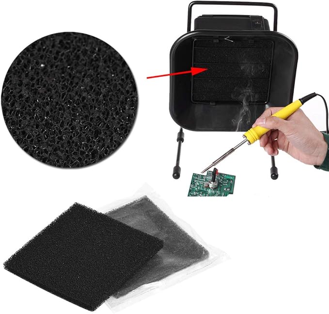 10pcs Activated Carbon Filter 13cm x 13cm Efficient Fume Extractor for Soldering Smoke Absorber Filter Sponge by Yosoo