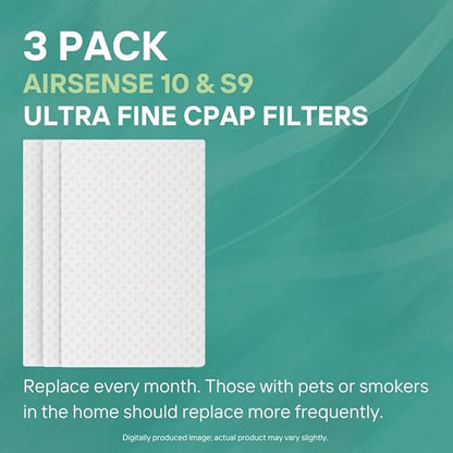 PURDOUX CPAP Filters for ResMed AirSense 10 and S9 Devices (Ultra Fine 3 Pack) - CPAP Supplies, CPAP Accessories, CPAP Supplies Filters for CPAP Machine