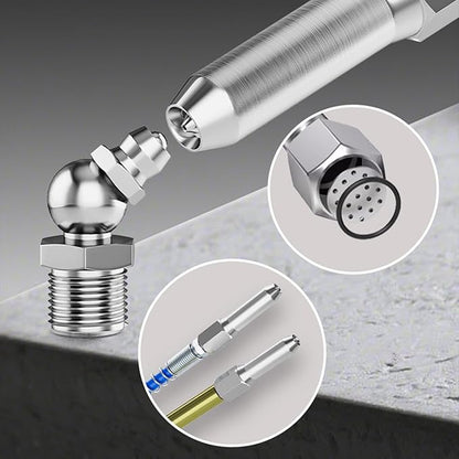 Pack of 2 Grease Nozzles with Leakproof Design & Built in Filter Suitable for Excavators Heavy Machinery Maintenance Fast Release Grease Nozzle
