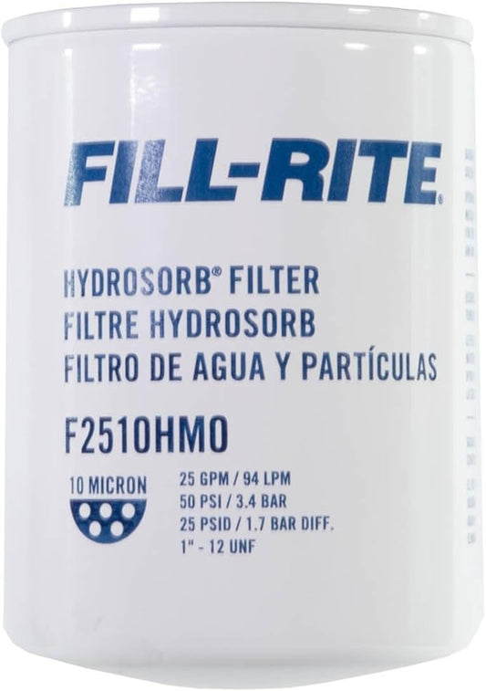Fill-Rite F2510HM0 10-Micron Water Detecting Fuel Filter – 25 GPM Diesel, Gasoline, B20 Biodiesel & E15 Ethanol Compatible