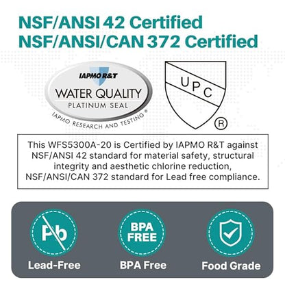 ICEPURE WFS5300A-20 5 Years or 40K Gallons Under Sink Water Filtration System, Ultra High Capacity NSF/ANSI CAN372 & 42 Certified, Direct Connect Drinking Faucet, Removes Chlorine, Odor, Heavy Metals