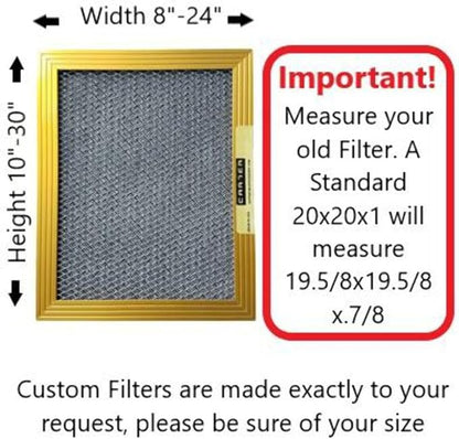 CARTER | Gold | MERV 8 | HVAC & Furnace Filter | Washable Electrostatic (16x16x1)