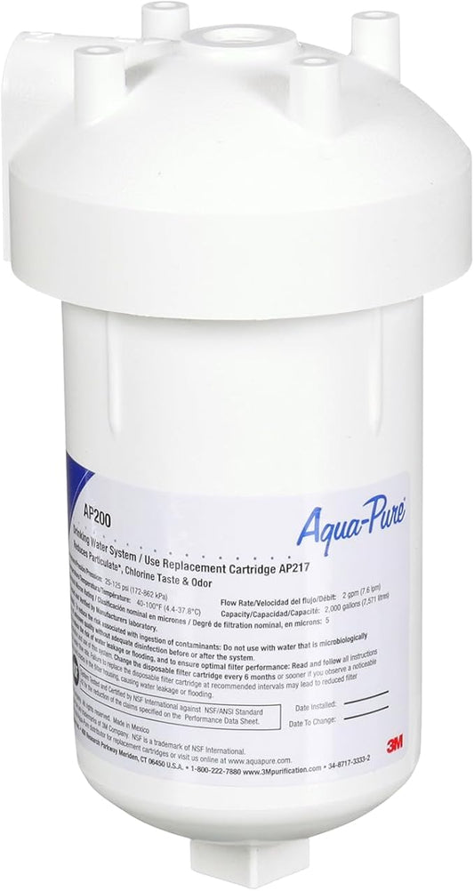 3M Aqua-Pure Under Sink Water Filter System AP200, Full Flow 1.75 Gallons per Minute, Flows Through Cold Water Side of Faucet, Reduces Sediment, Chlorine Taste and Odor