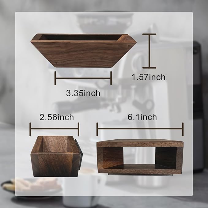 Coffee Filter Holder Magnetic, Solid Walnut Wood Coffee Filter Storage Organizer for Coffee Station, Holds Up to 50 V60-Style Cone Paper Filters, Side Mount for Espresso Machine or Fridge