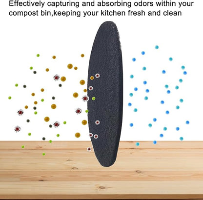 7.25inch Charcoal Filters for Compost Bucket, 3 Pack Compost Filter for Countertop Bin Pail, Activated Carbon Replacement Filters for Kitchen Compost Bins, Home Bucket Compost Bin Refill, Round