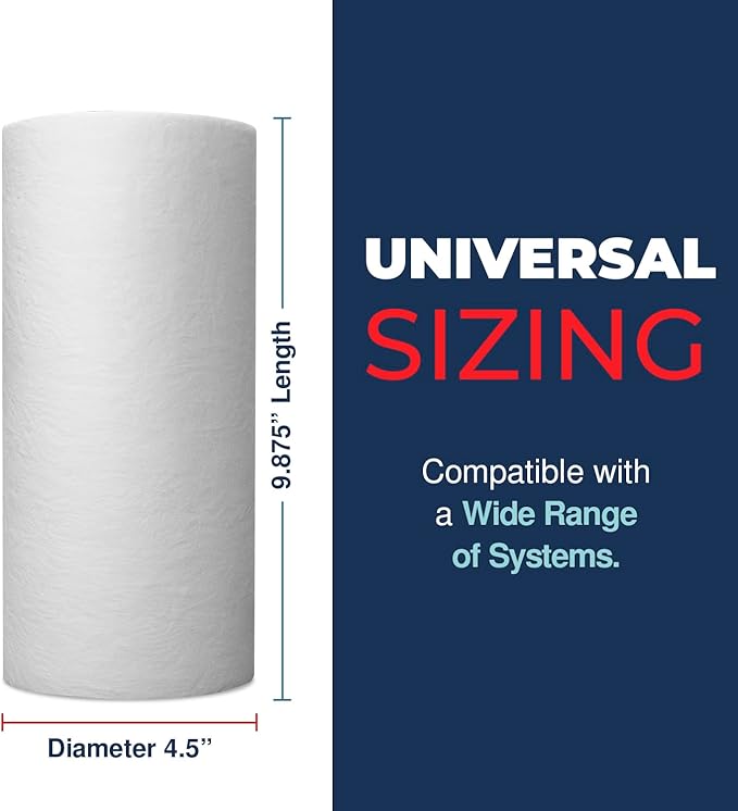 1 Micron Well Water Filter 10x4.5 Replacement - Whole House Water Filter Cartridge Compatible with WP5BB97P,WP10BB97P, AP810, Made in USA, 4-Pack