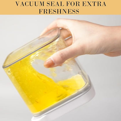 Vacuum Sealed Food Storage Containers with Pump – Airtight, Keeps Food Fresh, Prevents Bacteria – Ideal for Grains, Coffee, Snacks & dog food storage container(4-Piece Set)