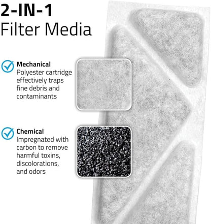 Fluval Flex 2.0 Poly-Carb Cartridge – 3 Pack Replacement Filter Media for Flex 2.0 Aquariums – Dual Mechanical & Chemical Filtration – Removes Toxins, Odors & Debris – Carbon-Impregnated Design