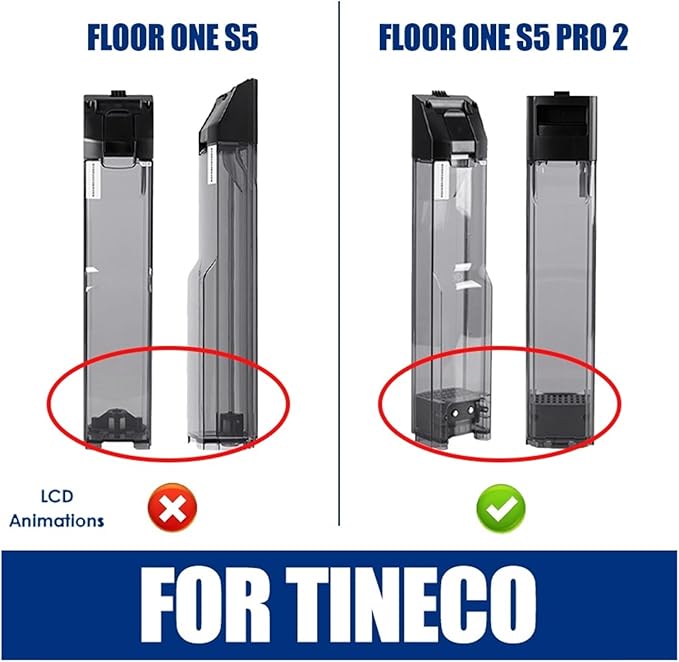Clean/Dirt Water Tank Replacement,Compatible For Tineco,FLOOR ONE S5 / S5 PRO 2 Smart Wet/Dry Vacuum Cleaners Accessories Parts Large Capacity(S5PRO2CWT1)