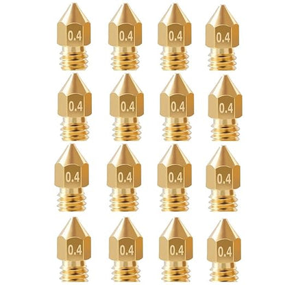 16Pcs Ender 3 Nozzles 0.4mm, MK8 Extruder Nozzles 0.4mm Compatible for Creality Ender 3 v2/Ender 3 Pro/Ender 3 Max/Ender 5 Pro/Ender 3 S1/Ender 3 Neo/CR-10 Series 3D Printer Brass Nozzles,