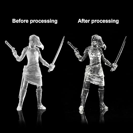 Clear Pro 3D Printer Resin, Glass-Like Ultra High Transparency, Non-Yellowing & Non-Brittle, High Precision 405nm UV Curing Resin for LCD/DLP 3D Printing (Clear, 500g)
