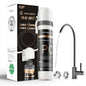 Under Sink Water Filter System with Brushed Nickel Faucet, NSF/ANSI 42&53 Anti-Clogged Pleated Filter Quick Change EZ Install, Reduce PFAS/Lead/Chlorine/Sediment, 8K Gallons Long-Lasting