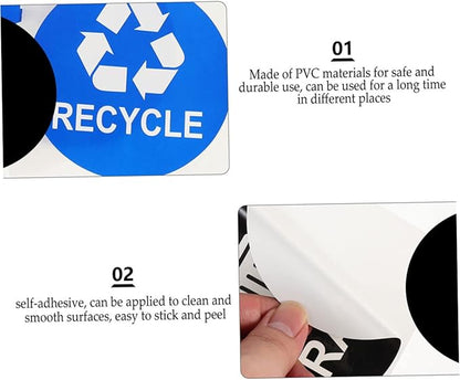 8pcs Garbage Sorting Stickers Waste Recycling Labels for Trash Can Adhesive PVC Sticker for Home School