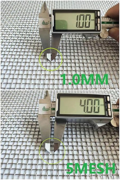 Stainless Steel Mesh 5Mesh with 1MM Wire Dia,4Pack 12x8inch(305x203mm) Hard and Heat Resisting Screen Sturdy Metal Mesh Sheets for DIY Projects,Aire Vent,Cage,Garden,Covered,BBQ Net