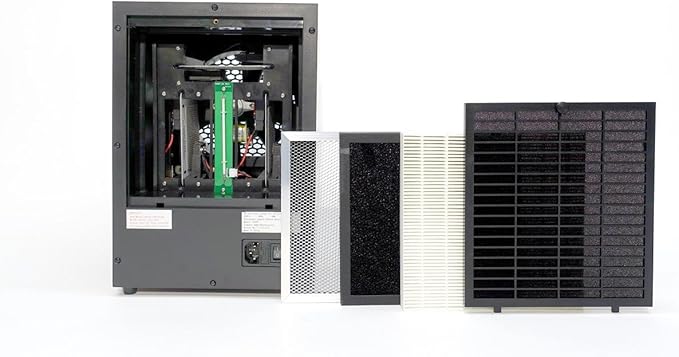 OdorStop OSAP7B - 7 in 1 Air Purifier with True HEPA Filter, Active Carbon, Ionizer, TiO2, 3 Ozone Plates and Remote Control