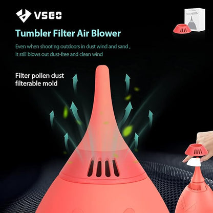 VSGO Camera Air Blower with Filter Compressed Air for for Nikon, Sony, Canon Lens and Sensor Cleaning, Tumbler Design Orange (V-B011E)