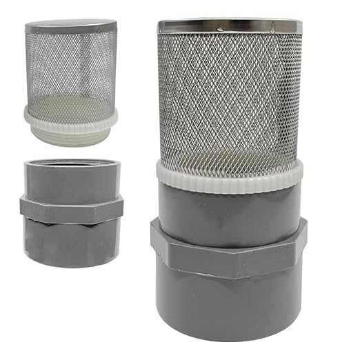 1.5" Stainless Steel Filter Cover Connected to 1.5 inch/DN40 Grey PVC Filter Water Pipe, Suction Strainers Used to Remove Debris and Reduce Solid Entry（1pcs）