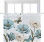 Blue Tulips Kitchen Curtains 45 Inch Length, Short Cafe Window Curtains Tab Top, Watercolor Flowers Butterfly Spring Farmhouse Blue Light Filtering Window Treatments Tier Drapes 27.5"x45" 2 Panel