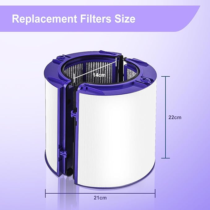 2 Pack Upgraded 2-IN-1Filter Replacement Compatible with Dyson PH01 HP07 HP10 TP07 TP10 TP09 HP09 HP06 TP06 PH02 PH03 PH04-360° Combi Glass Pure Cool Hot Humidify Fan Filter & Activated Carbon Filter