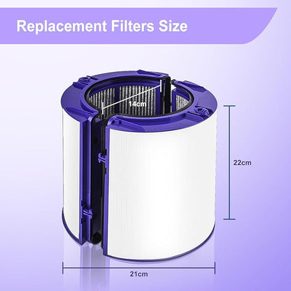 2 Pack Upgraded 2-IN-1Filter Replacement Compatible with Dyson PH01 HP07 HP10 TP07 TP10 TP09 HP09 HP06 TP06 PH02 PH03 PH04-360° Combi Glass Pure Cool Hot Humidify Fan Filter & Activated Carbon Filter