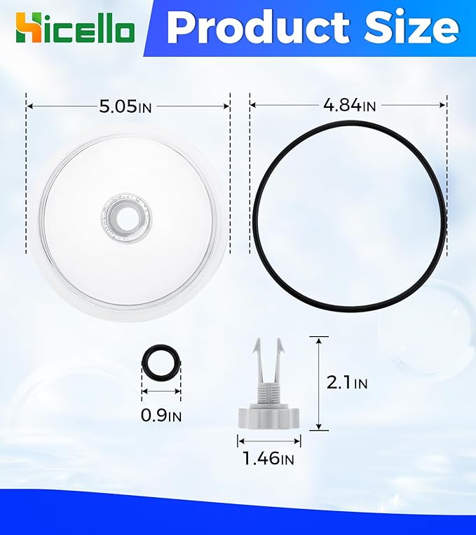 Replacement Pool Leaf Trap Cover Lid with O-Ring & Valve Compatible with Intex 12" Sand Filter Pumps – For Models 11823, 26361CA, 26361EH, 26361W, 26337EH, 28645EG, SF15110, 28948EH, ECO15110-2