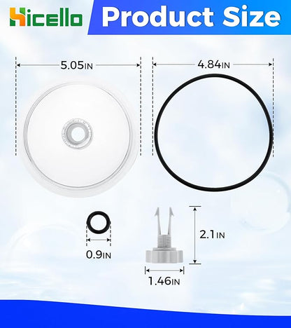 Replacement Pool Leaf Trap Cover Lid with O-Ring & Valve Compatible with Intex 12" Sand Filter Pumps – For Models 11823, 26361CA, 26361EH, 26361W, 26337EH, 28645EG, SF15110, 28948EH, ECO15110-2
