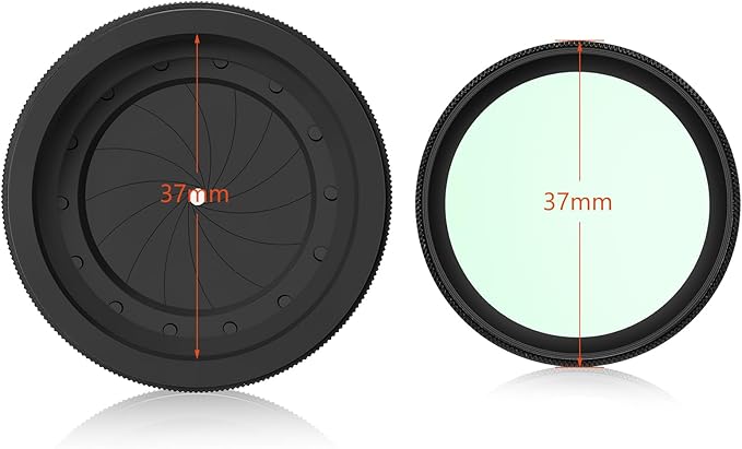Adjustable Iris Aperture Diaphragm M30 to M37 Iris Aperture Diaphragm Adapter Optical Diaphragm 1.5-26mm Lens Module Adapter Ring PVS-14 PSV14 Optics (Protective Cover Cleaning Cloth Set)
