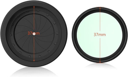 Adjustable Iris Aperture Diaphragm M30 to M37 Iris Aperture Diaphragm Adapter Optical Diaphragm 1.5-26mm Lens Module Adapter Ring PVS-14 PSV14 Optics (Protective Cover Cleaning Cloth Set)