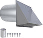 6 Inch Hooded Wall Vent with Screen and Damper,6 Inch Exhaust Vent Cover Cap for Outdoor Kitchen Range Hood Dryer Ventilation,Outside Wall Mount Extractor for House Air Exhaust, Galvanized Steel,Gray