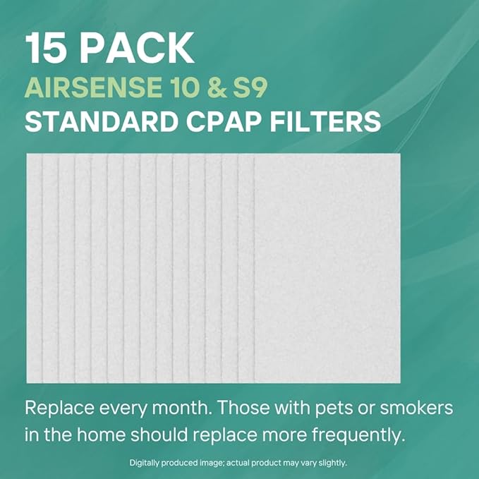 PURDOUX CPAP Filters for ResMed AirSense 10 and S9 Devices (Standard 15 Pack) - CPAP Supplies, CPAP Accessories, CPAP Supplies Filters for CPAP Machine