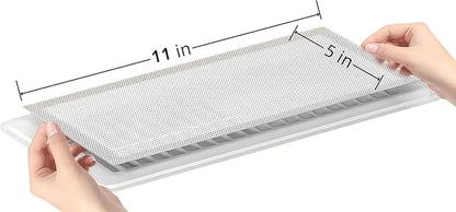 6-Pack White Magnetic Vent Covers 5x11 Inch - Universal Fit for Floor, Wall & Ceiling Registers (5"-6" Width x 11"-12"Length) | High Airflow Mesh Design | Tool-Free Easy Installation