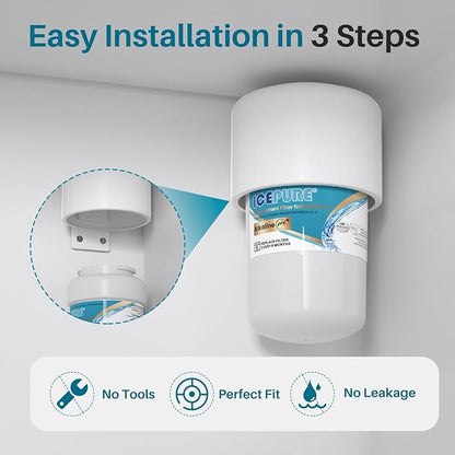 ICEPURE Alkaline RWF0600A-AL Refrigerator Water Filter Replacement for GE MWF, MWFA, MWFINT, MWFP, GWF, 46-9991, Kenmore® 9991, WFC1201, GSE25GSHECSS, GSH25JSDDSS, GSHS6LGBBHSS, Enhances PH, 3Pack