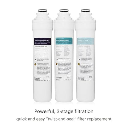 Brondell Capella Reverse Osmosis System, Under Sink, Black – 4 Stage RO Water Filtration, Designer Chrome Faucet with LED Filter Change Reminder – Quick Change Filters, WQA Certified