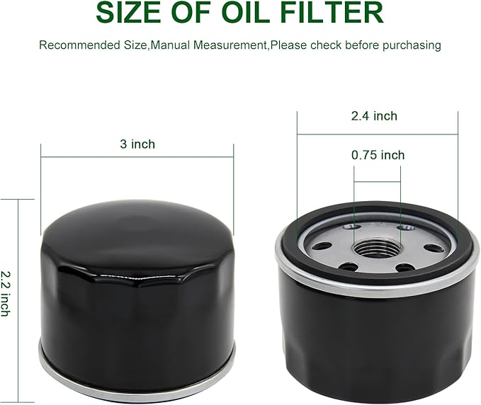 492932S Oil Filter Fits for Briggs & Stratton John Deere 492932 492056 695396 795890 696854 492932B Compatible with Kawasaki 49065 7007 Kohler 12505001 Tecumseh 36563 Lawn Mower Oil Filter