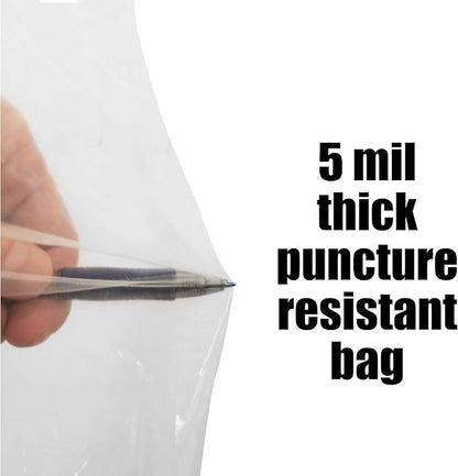 Clear Plastic Dust Collector Replacement Bag 5 Pack 20" Diameter by 43" Long For Machines with 20" Filter Drums 5 mil Thick