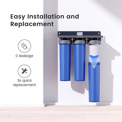 Waterdrop Whole House Water Filter, Carbon Filter, Reduce Iron & Manganese Filter Cartridge, Replacement for, Any 20" x 2.5" System, 5 Micron, 2 Pack
