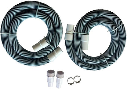 FibroPool Professional Pool Filter Hose Replacement Kit – 1.5" 6 Foot Hose 2 Pack with Reinforced Cuffs, Adapters, Clamps & PTFE Tape – Durable, Leak-Resistant, Universal Compatibility