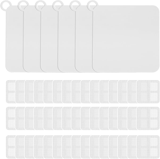 6 PCS Silicone Shower Drain Cover with 50 Pack Floor Drain Filter Screen Sticker – Anti-Blocking Anti-Insect Drain Strainers for Bathroom Sink, Bathtub, Kitchen & Bath Fixtures