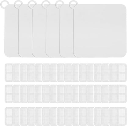 6 PCS Silicone Shower Drain Cover with 50 Pack Floor Drain Filter Screen Sticker – Anti-Blocking Anti-Insect Drain Strainers for Bathroom Sink, Bathtub, Kitchen & Bath Fixtures