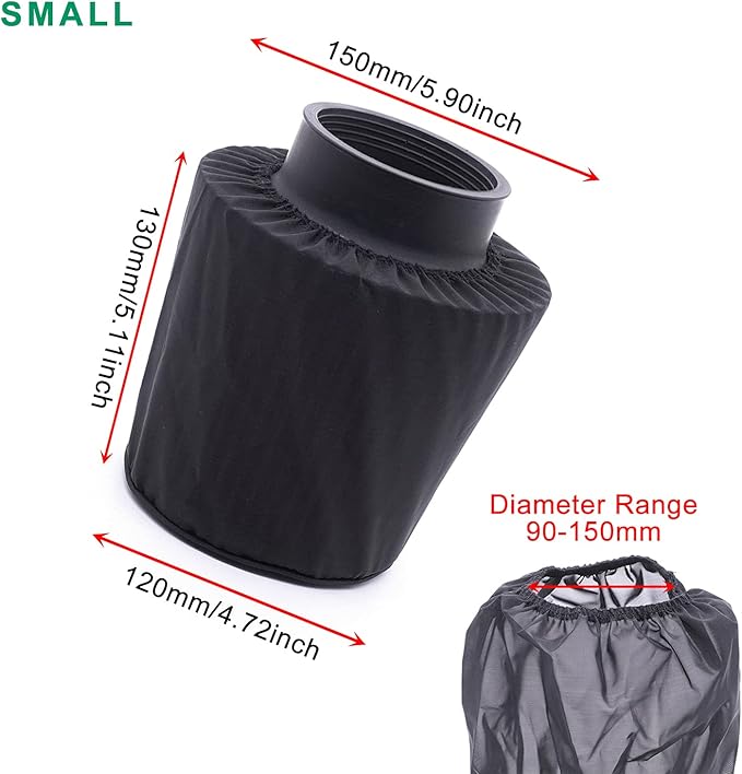 Performance Air Filter Cover Waterproof Universal Fit for Performance Air Intake Filter, Dustproof Protection Cover of High-Flow Cone Air Intake Filter