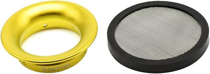 Carburetor Carb Velocity Stack Air Filter Cleaner Modified Trumpet Aluminum Alloy with Sponge Filter Steel Mesh for PWK21-30mm Short Fast Intake Suggest for Small Displacement (Gold,50mm)