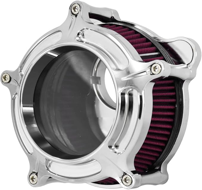 HDBUBALUS Motorcycle Air Filter Cleaner Intake Filter System Kit (C-For Touring Trike 08-16, Softail 16-17,Dyna 17)