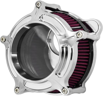 HDBUBALUS Motorcycle Air Filter Cleaner Intake Filter System Kit (C-For Touring Trike 08-16, Softail 16-17,Dyna 17)