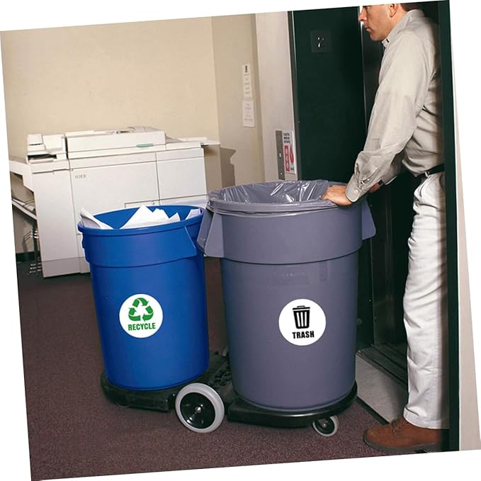 Removable Garbage Can Labels Waste Sorting Stickers Bathroom Trash Bin Combo Eco-Friendly Easy to Apply